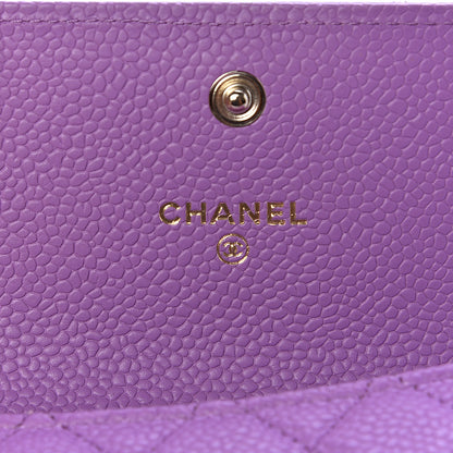 Chanel Caviar Quilted Boy Flap Card Holder Purple 6 of 8