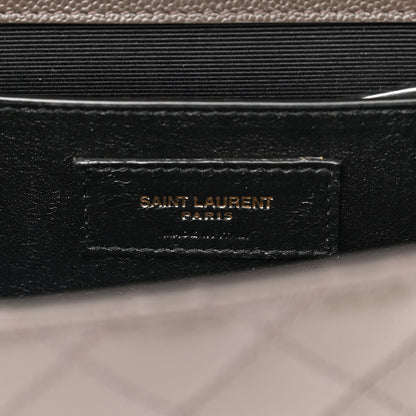 Saint Laurent Grain De Poudre Textured Mixed Matelasse Medium Triquilt Monogram Satchel Fog 6 of 9