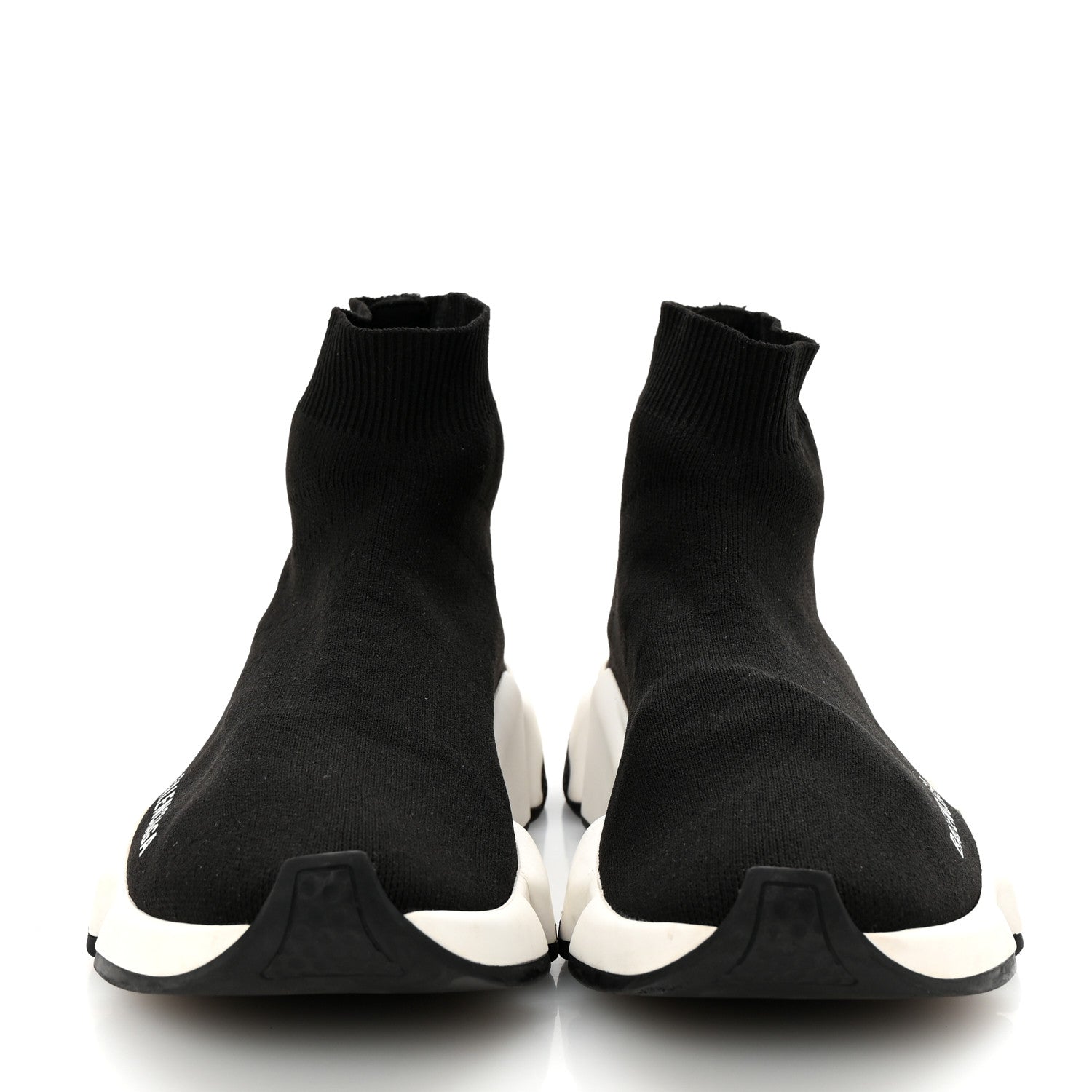 Balenciaga Neoprene Knit Womens Speed Sneakers 37 Black White 3 of 10
