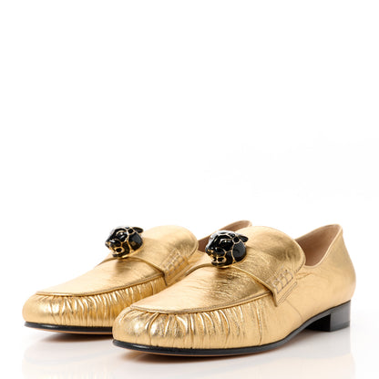 Valentino Garavani Metallic Nappa Panther Loafers 39 Deep Gold 3 of 9