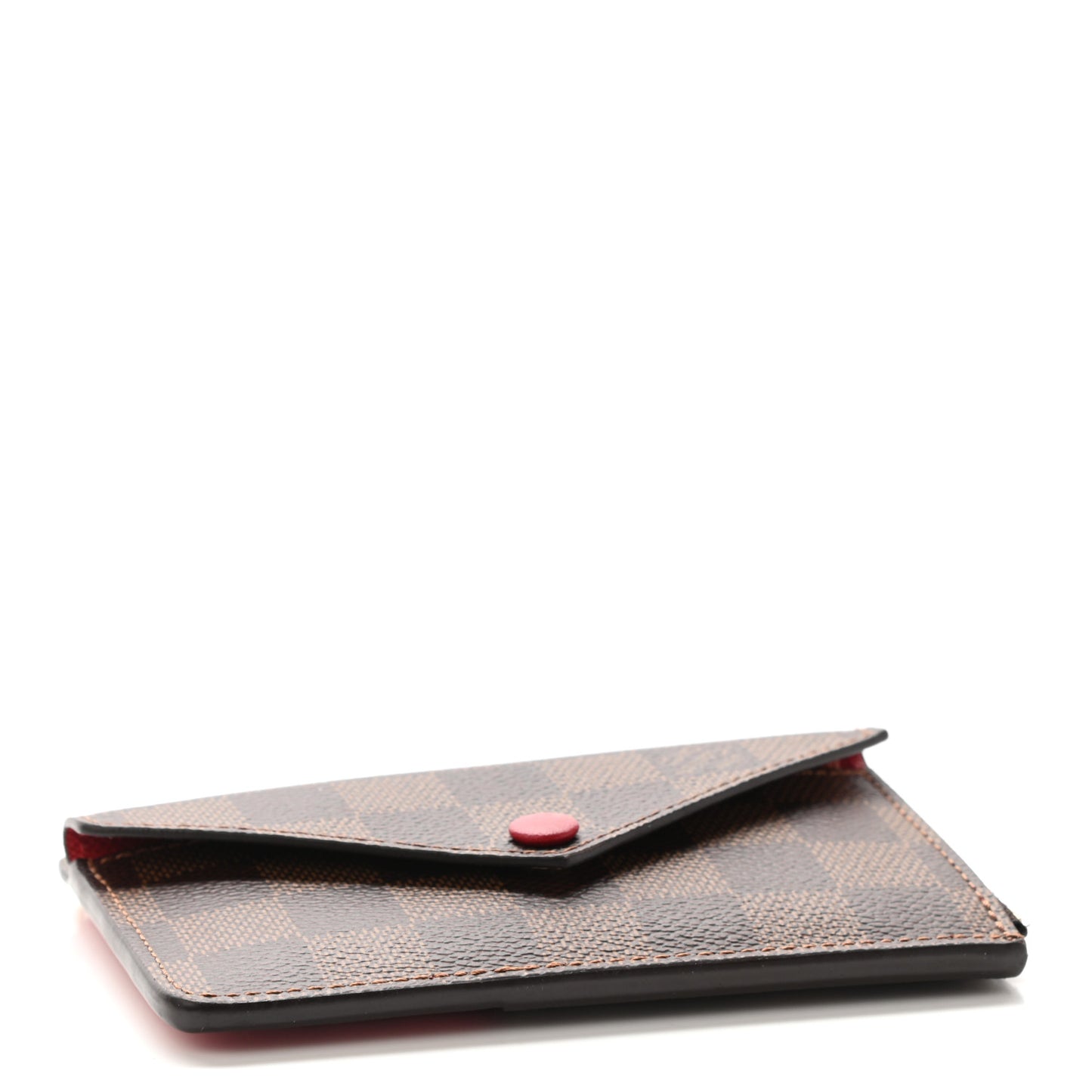 Damier Ebene Recto Verso Card Holder Red