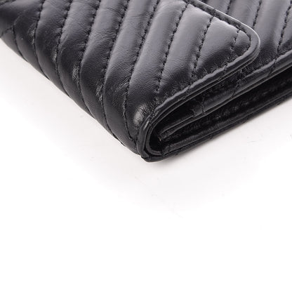 Chanel Aged Calfskin Chevron Quilted Card Holder Wallet So Black 12 of 13