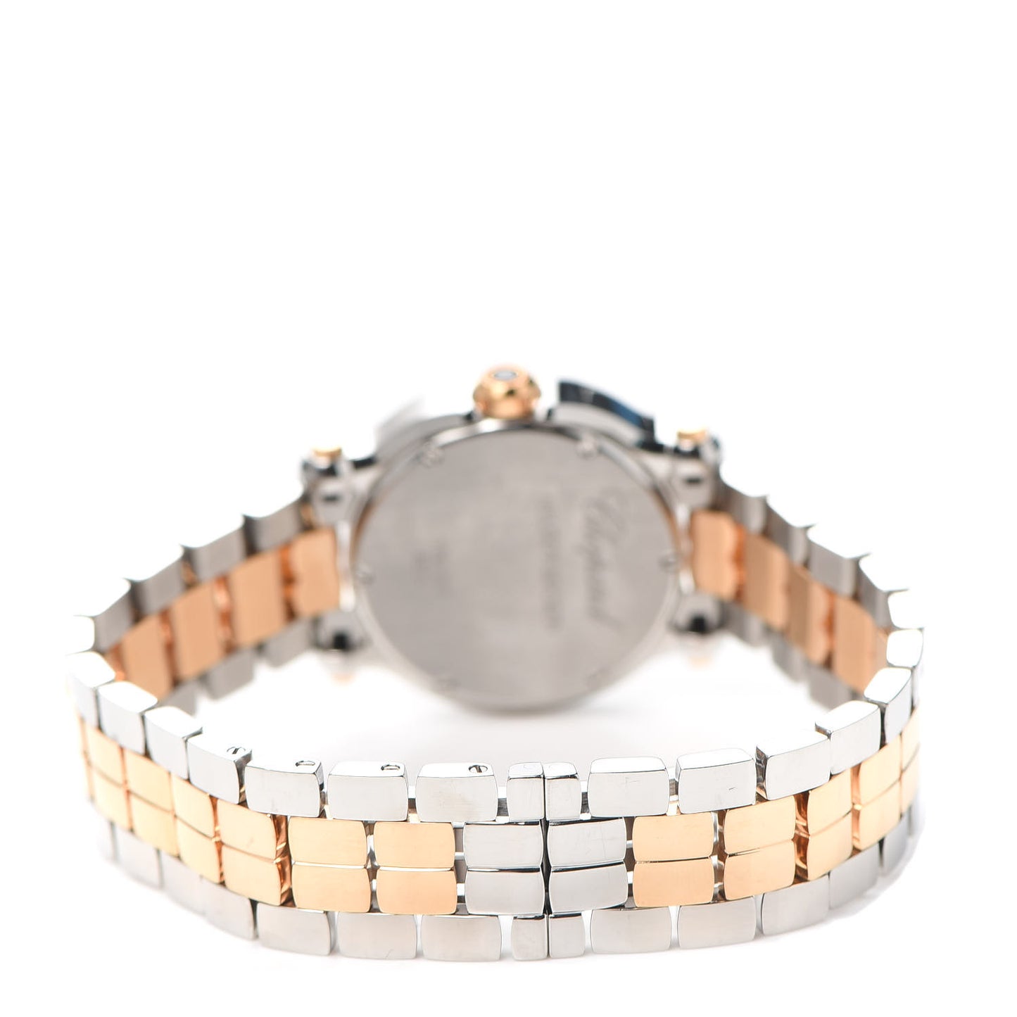 Stainless Steel 18K Rose Gold 5 Diamond 30mm Happy Sport Automatic Watch