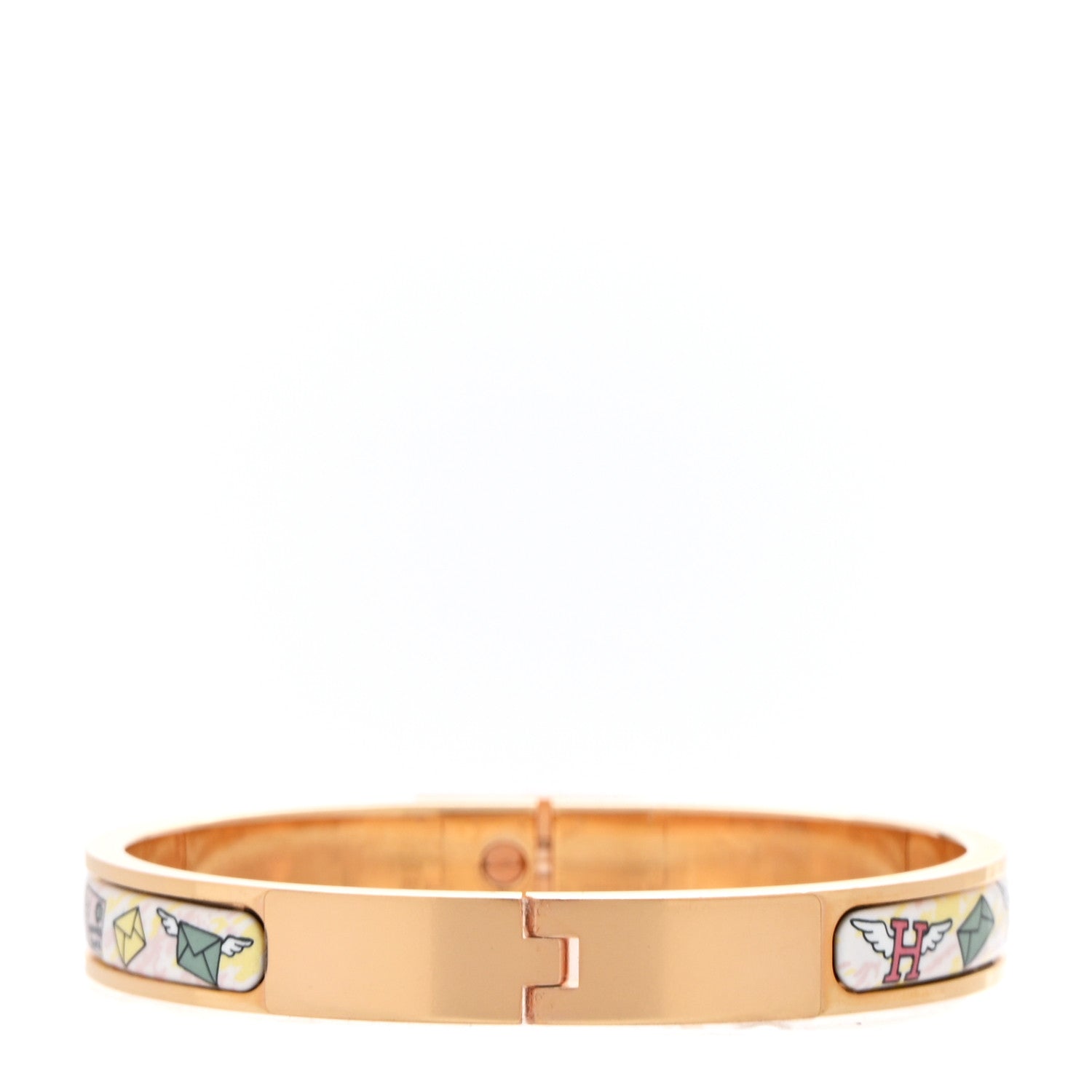 Hermes Enamel Printed Hermes Flagship Mini Clic Kelly Bracelet PM Jasmin 3 of 5