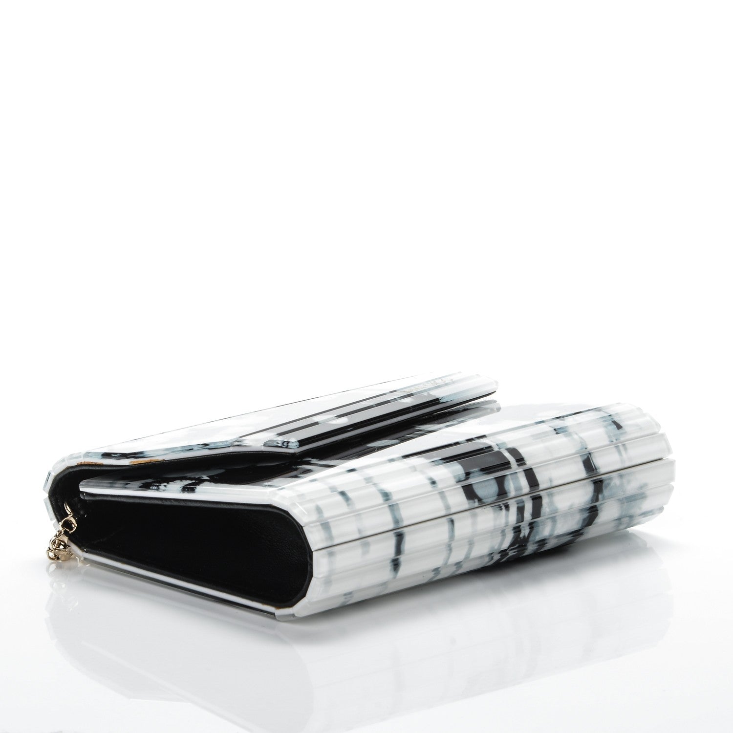 Jimmy Choo Acrylic Candy Palm Tree Clutch White Black 4 of 8