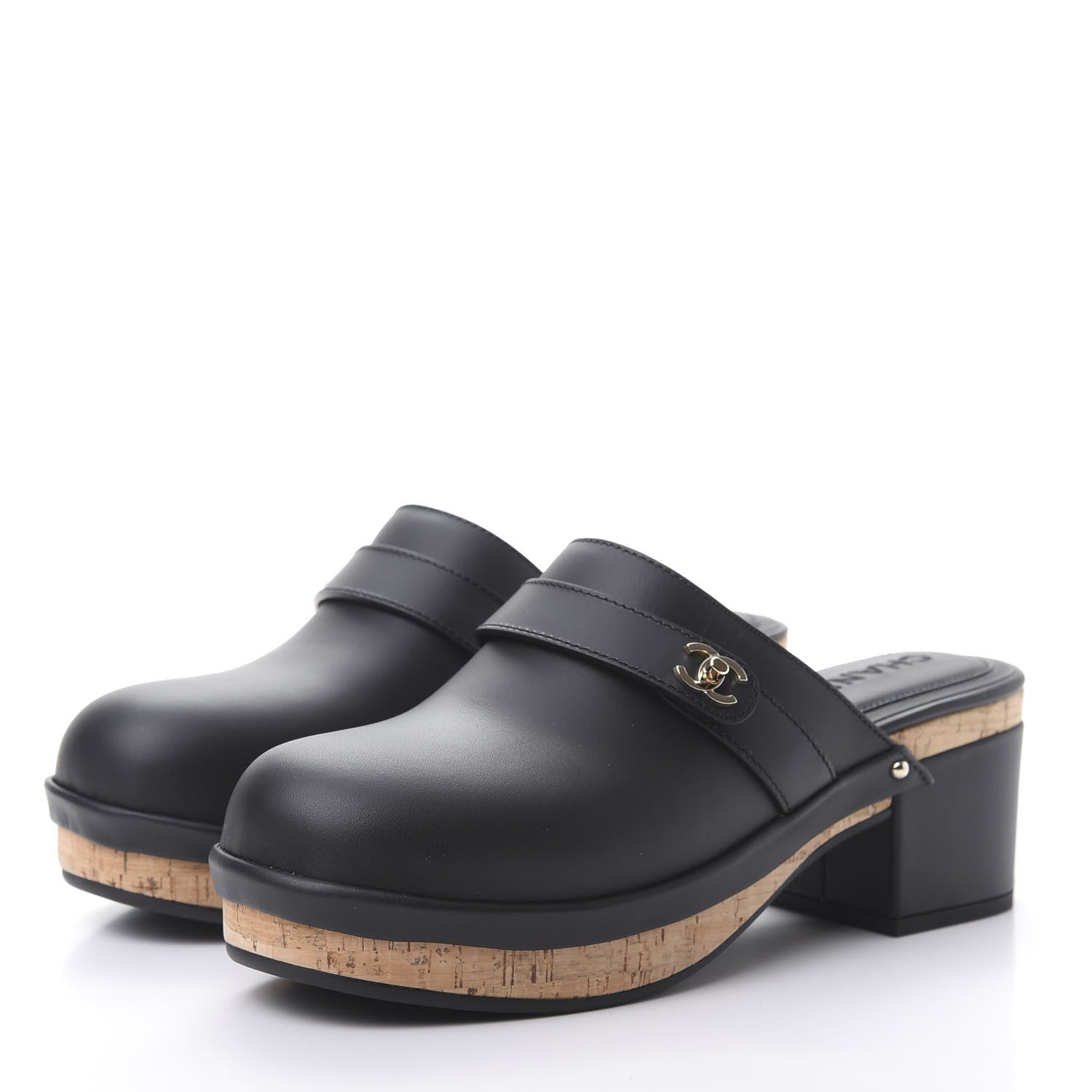 Chanel Calfskin CC Turn Lock Clogs 40 Black 3 of 7
