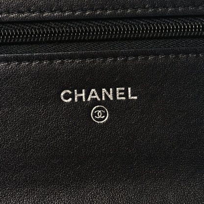 Chanel Lambskin Quilted Wallet On Chain WOC Black 6 of 13