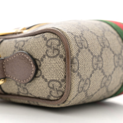 Gucci GG Supreme Monogram Web Mini Ophidia Shoulder Bag Brown 12 of 19