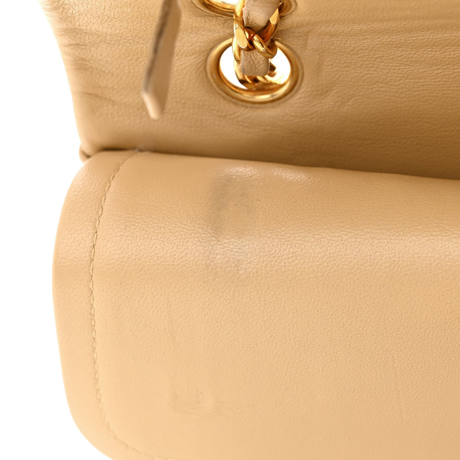 Chanel Lambskin Quilted Medium Double Flap Beige 16 of 18