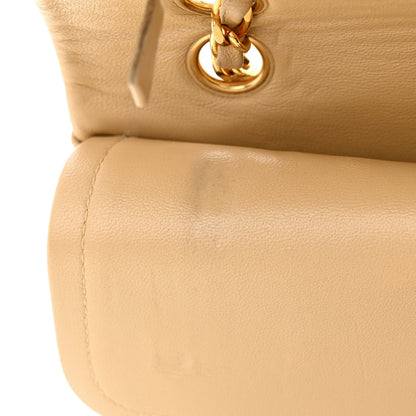 Chanel Lambskin Quilted Medium Double Flap Beige 16 of 18