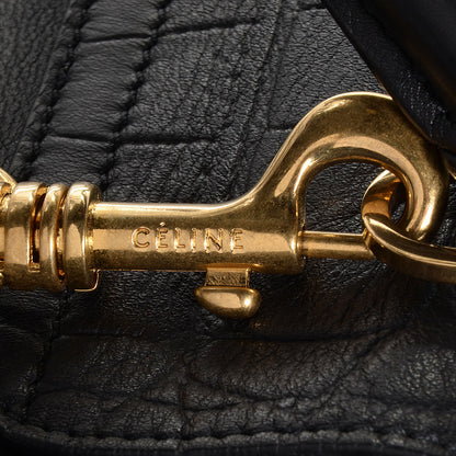 Celine Crocodile Embossed Medium Trapeze Black 9 of 9