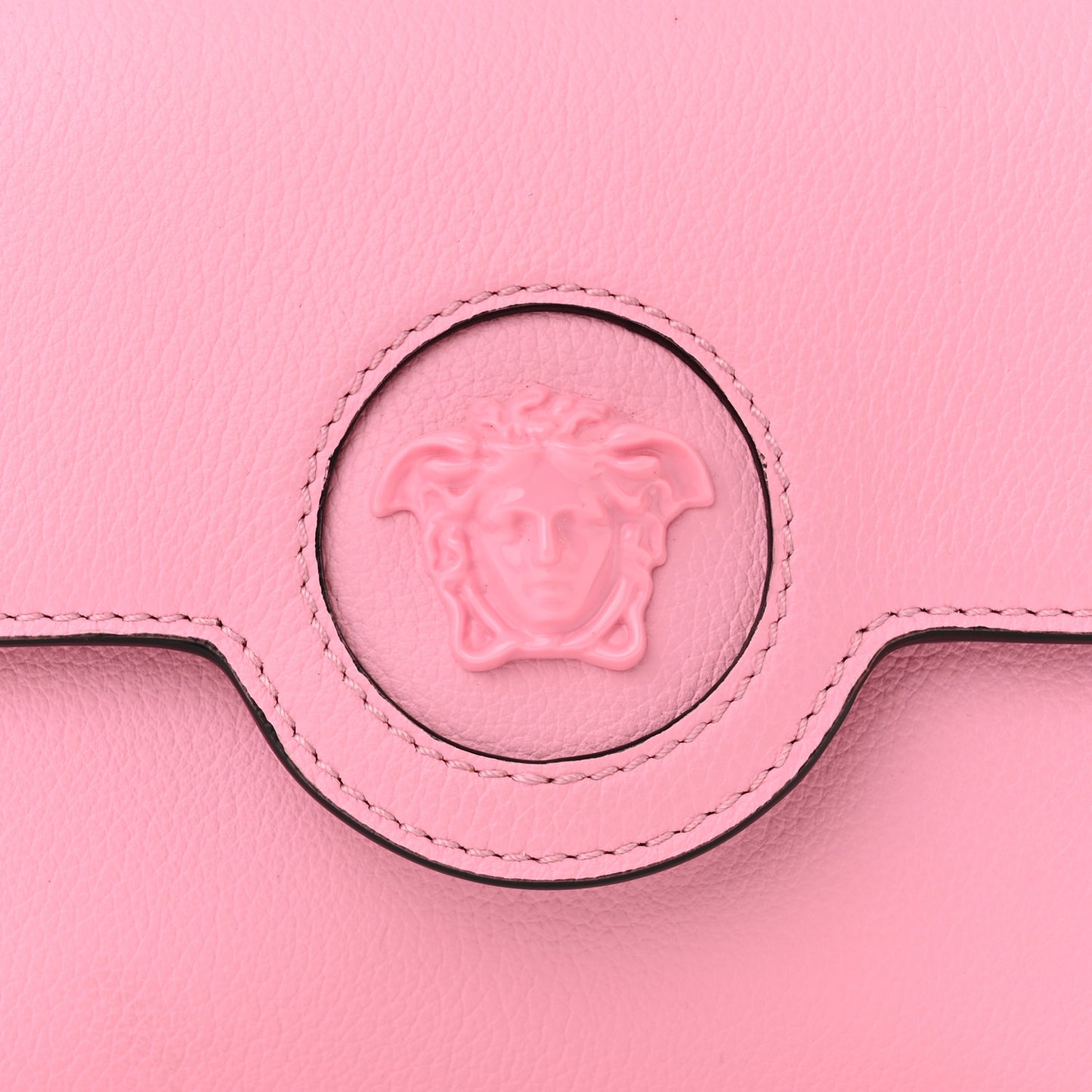 Grained Calfskin La Medusa Crossbody Bag Pink