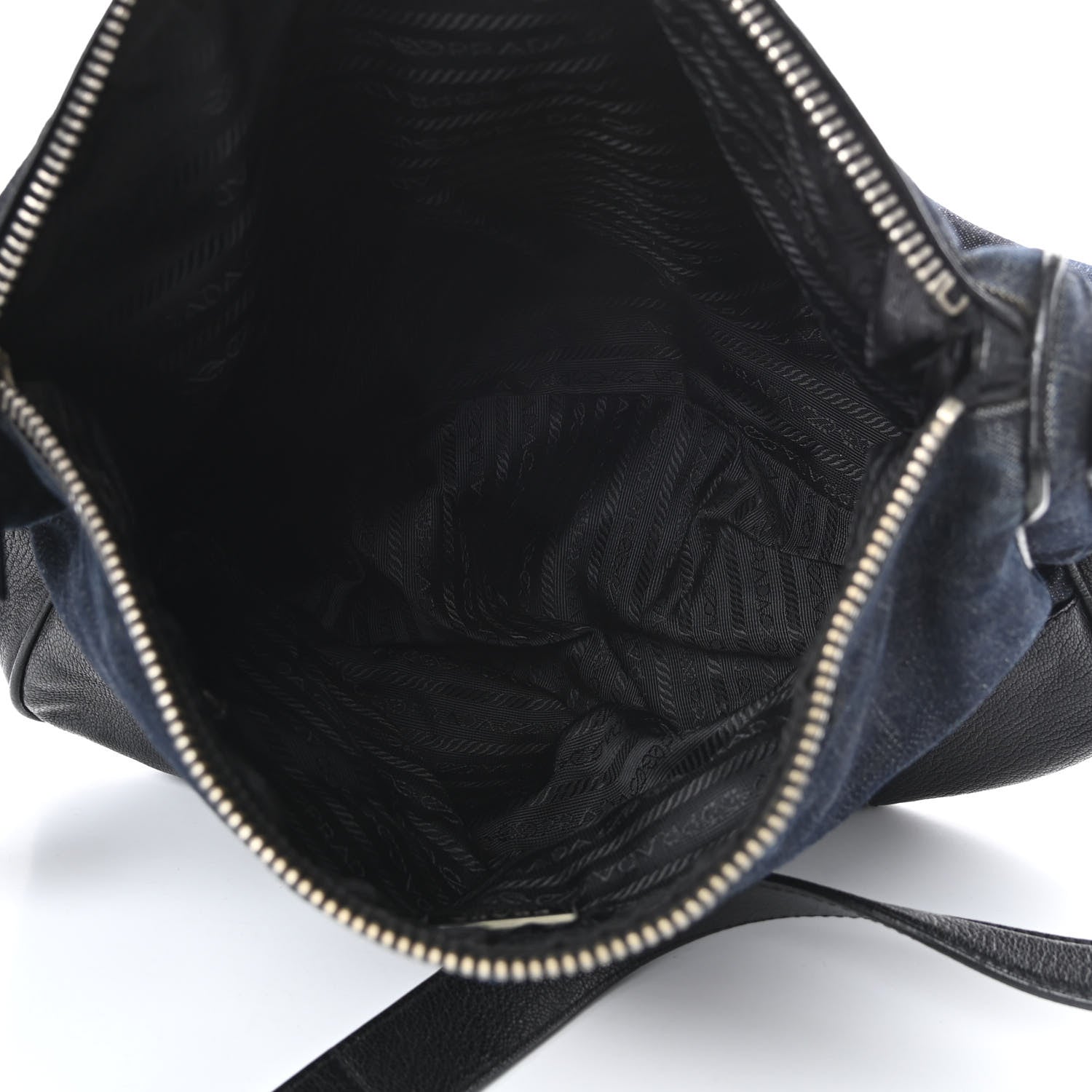 Prada Denim Goatskin Messenger Bleu 5 of 15