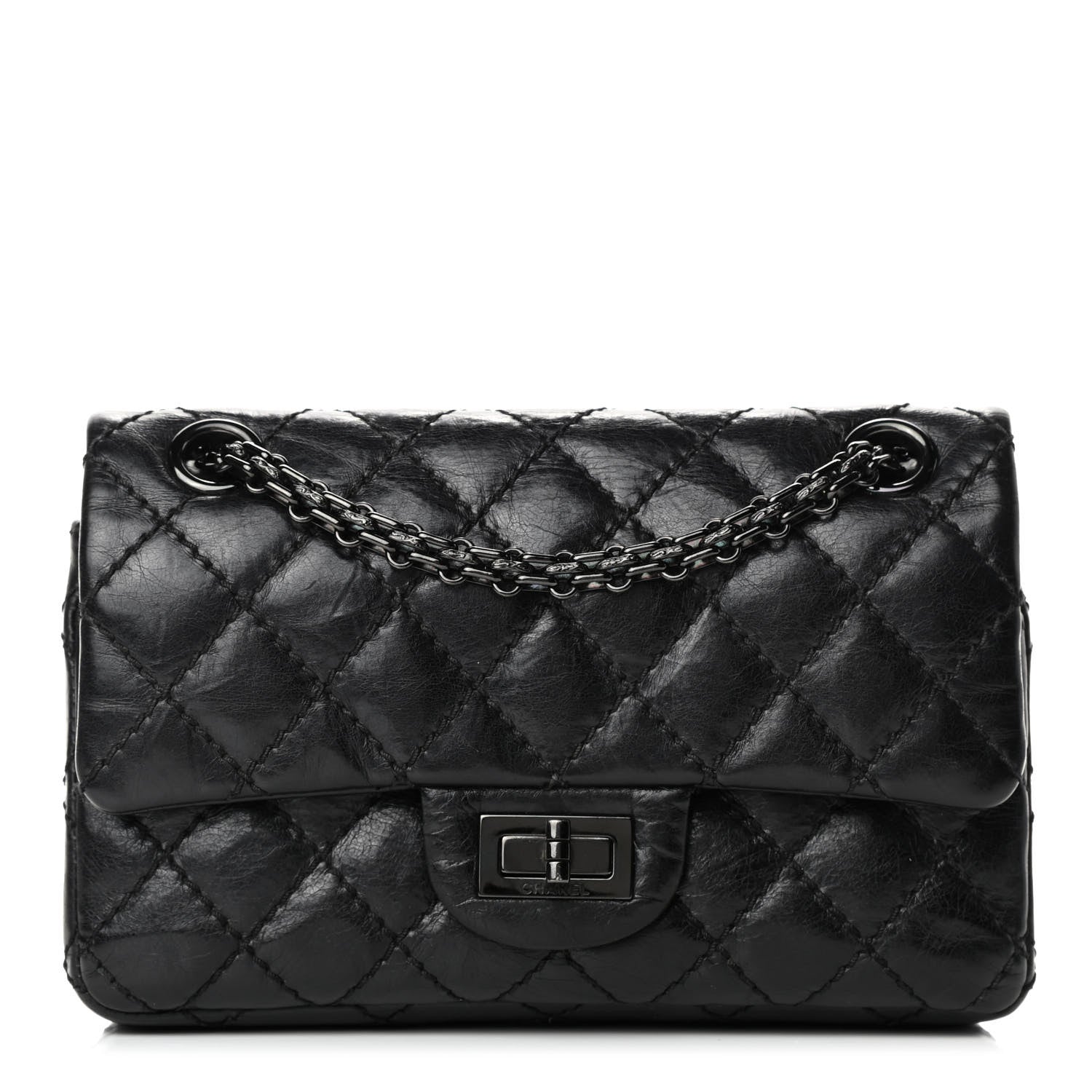 Chanel Aged Calfskin Quilted 2.55 Reissue 224 Flap So Black 1 of 4