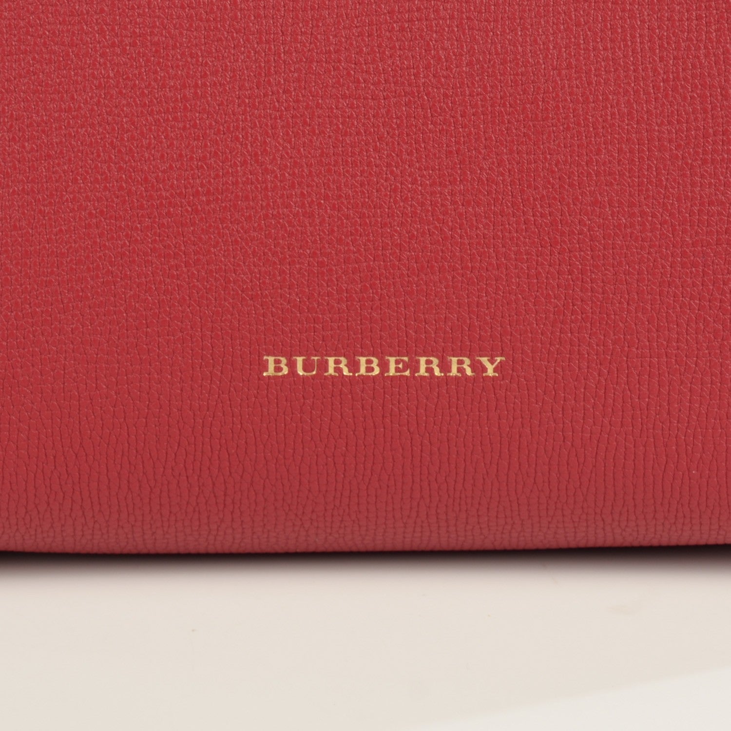 Burberry Grainy Calfskin House Check Small Banner Tote Russet Red 9 of 11