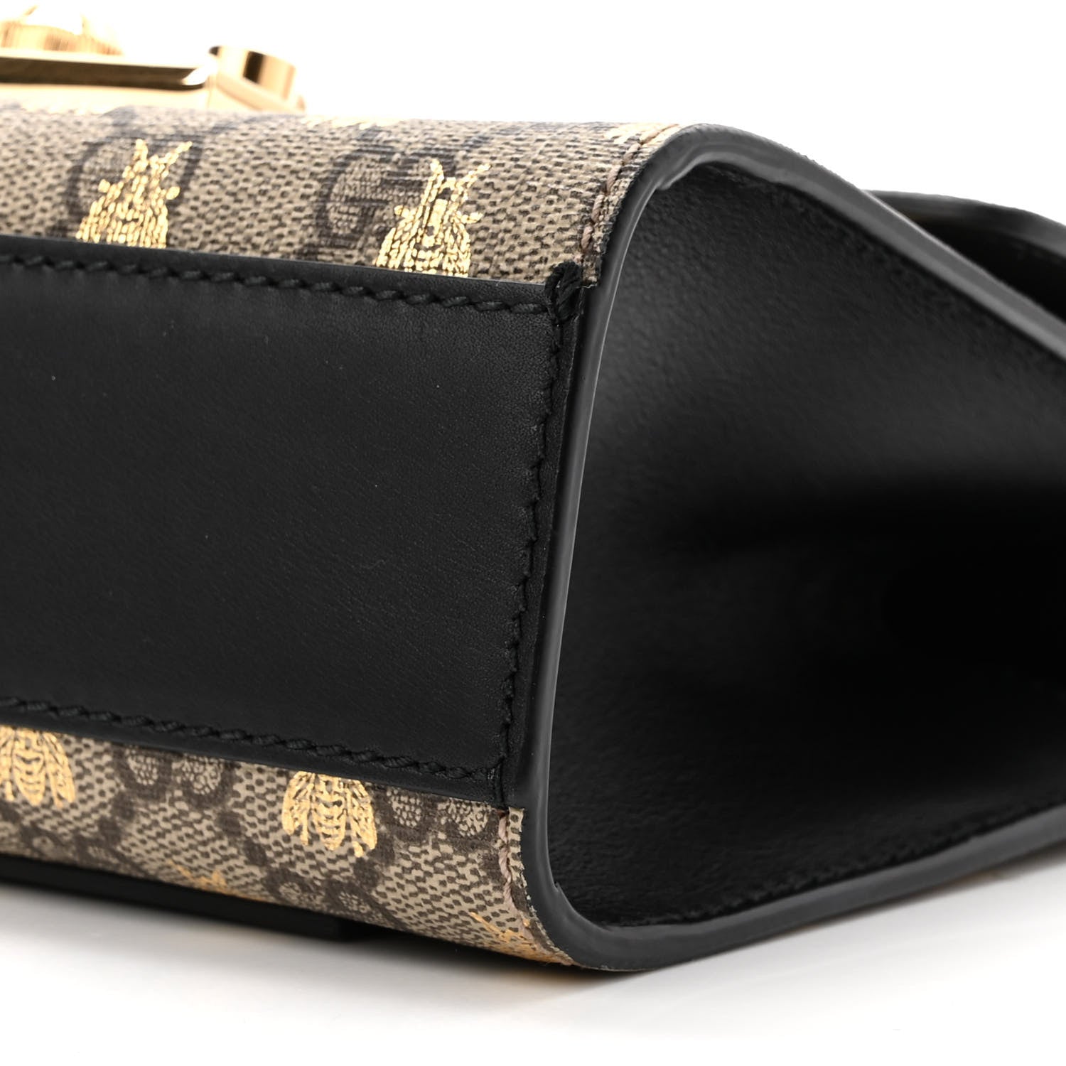 Gucci GG Supreme Monogram Bees Small Padlock Shoulder Bag Black 10 of 11