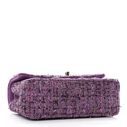 Chanel Tweed Quilted Mini Rectangular Flap Light Purple Pink Navy 4 of 11