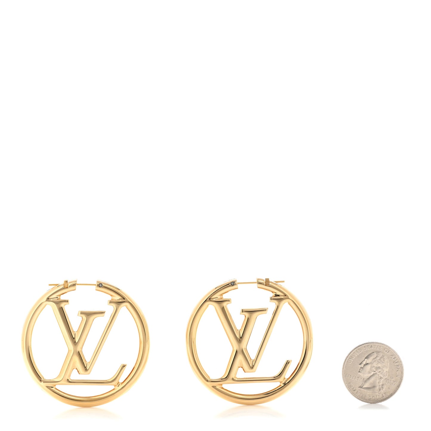 Metal Louise Hoop Earrings Gold