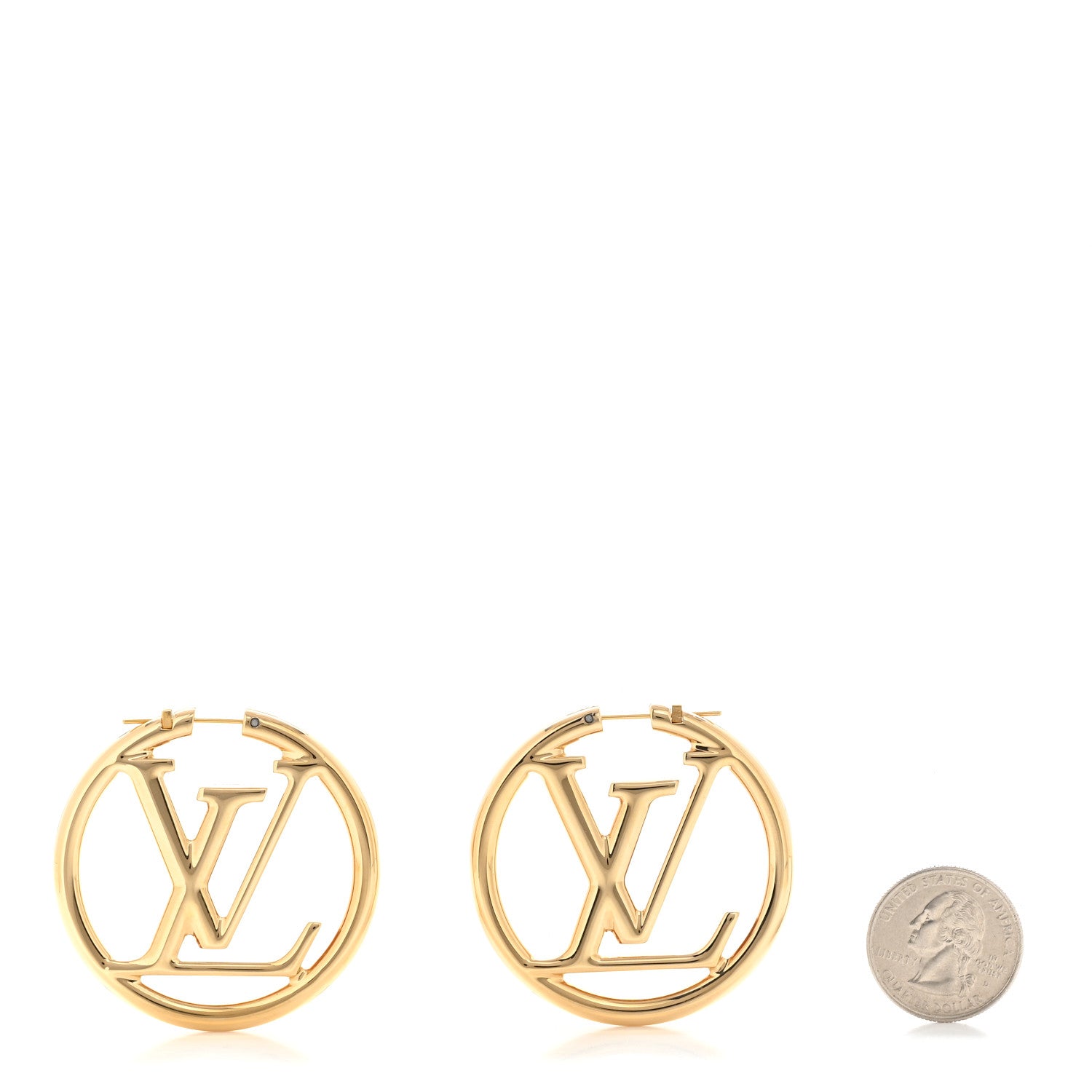 Louis Vuitton Metal Louise Hoop Earrings Gold 2 of 5