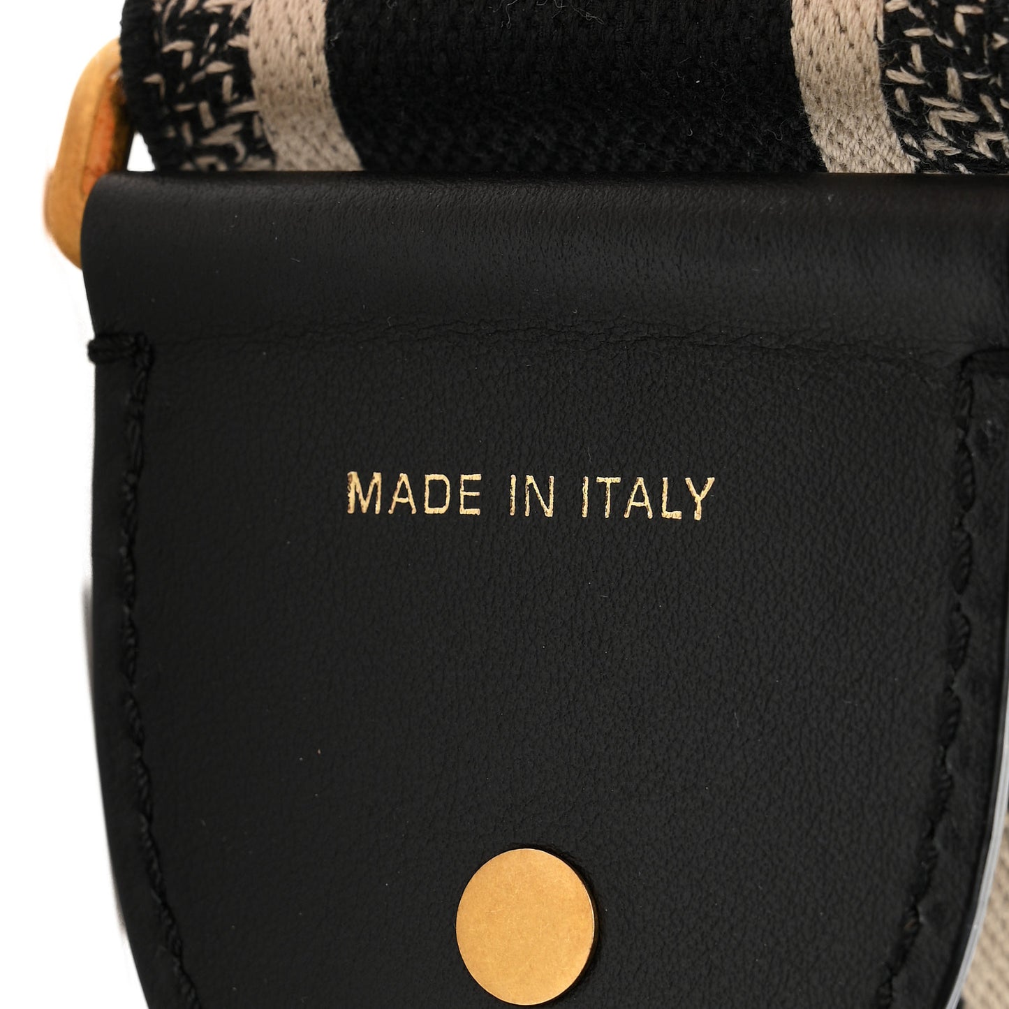 Canvas Embroidered Shoulder Strap Black