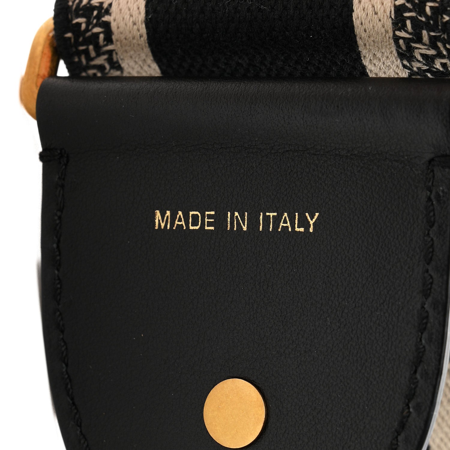 Christian Dior Canvas Embroidered Shoulder Strap Black 4 of 5