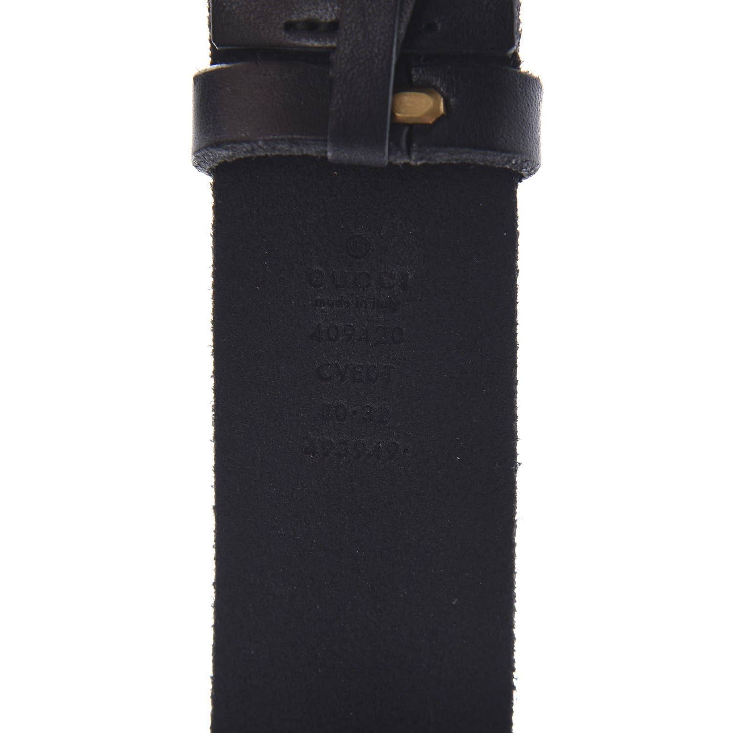 Gucci Calfskin Brass Feline Buckle Belt 80 32 Black 5 of 5