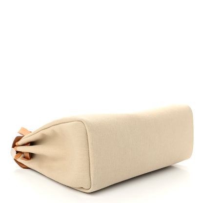 Hermes Military Toile Vache Hunter Herbag Zip Retourne 31 PM Beton Naturel 5 of 11