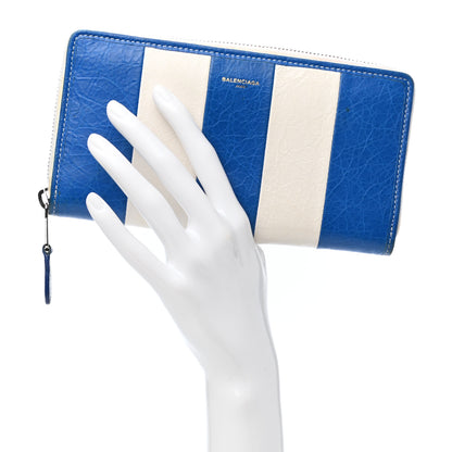 Balenciaga Veau Arena Multicolore Bazar Continental Zip Around Wallet Bleu Lazuli White 2 of 10