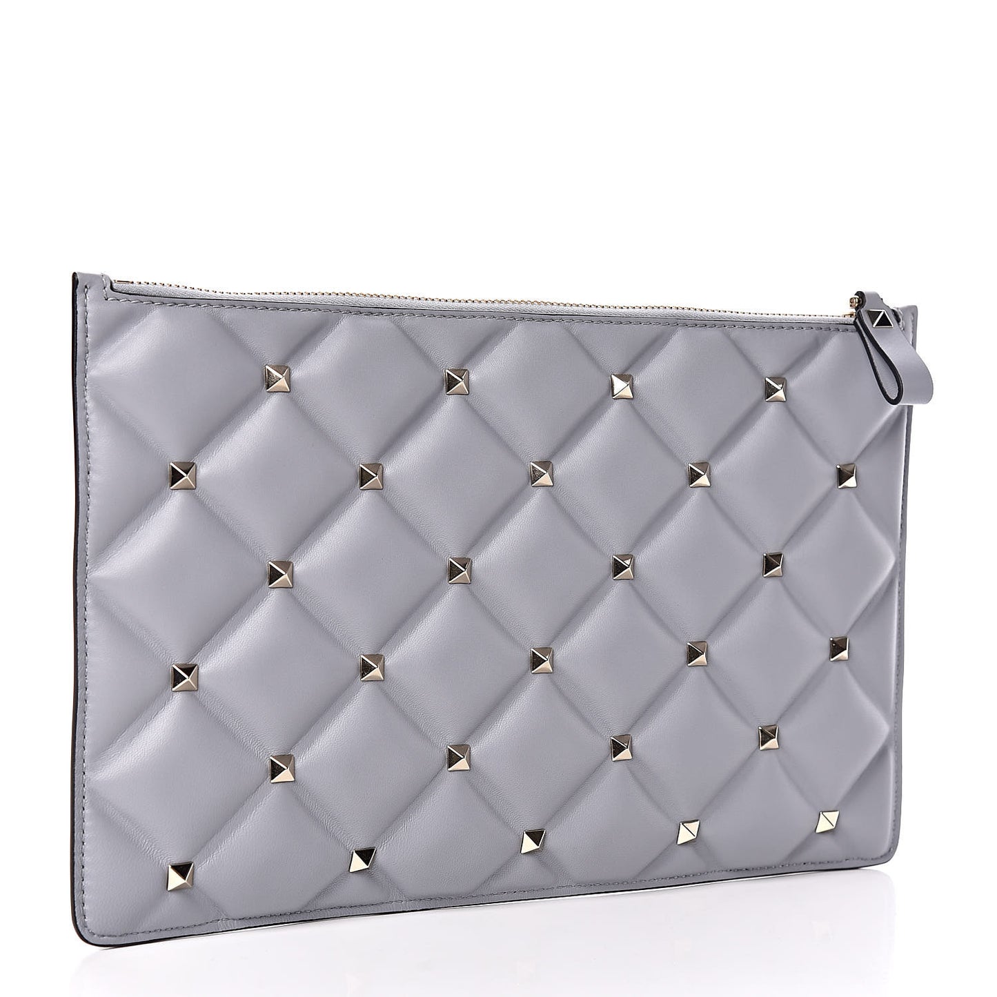 Nappa Candystud Zip Pouch Pastel Grey