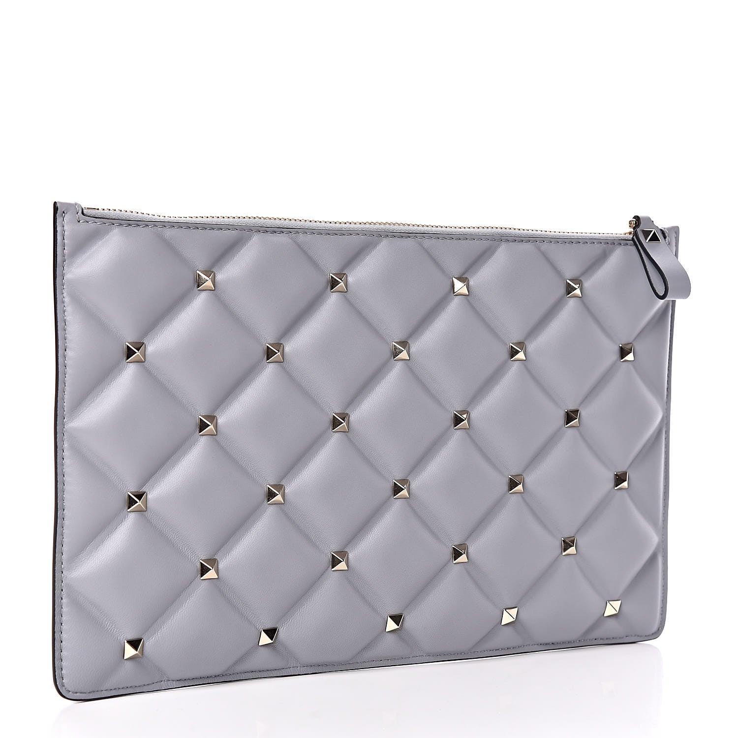 Valentino Garavani Nappa Candystud Zip Pouch Pastel Grey 3 of 9