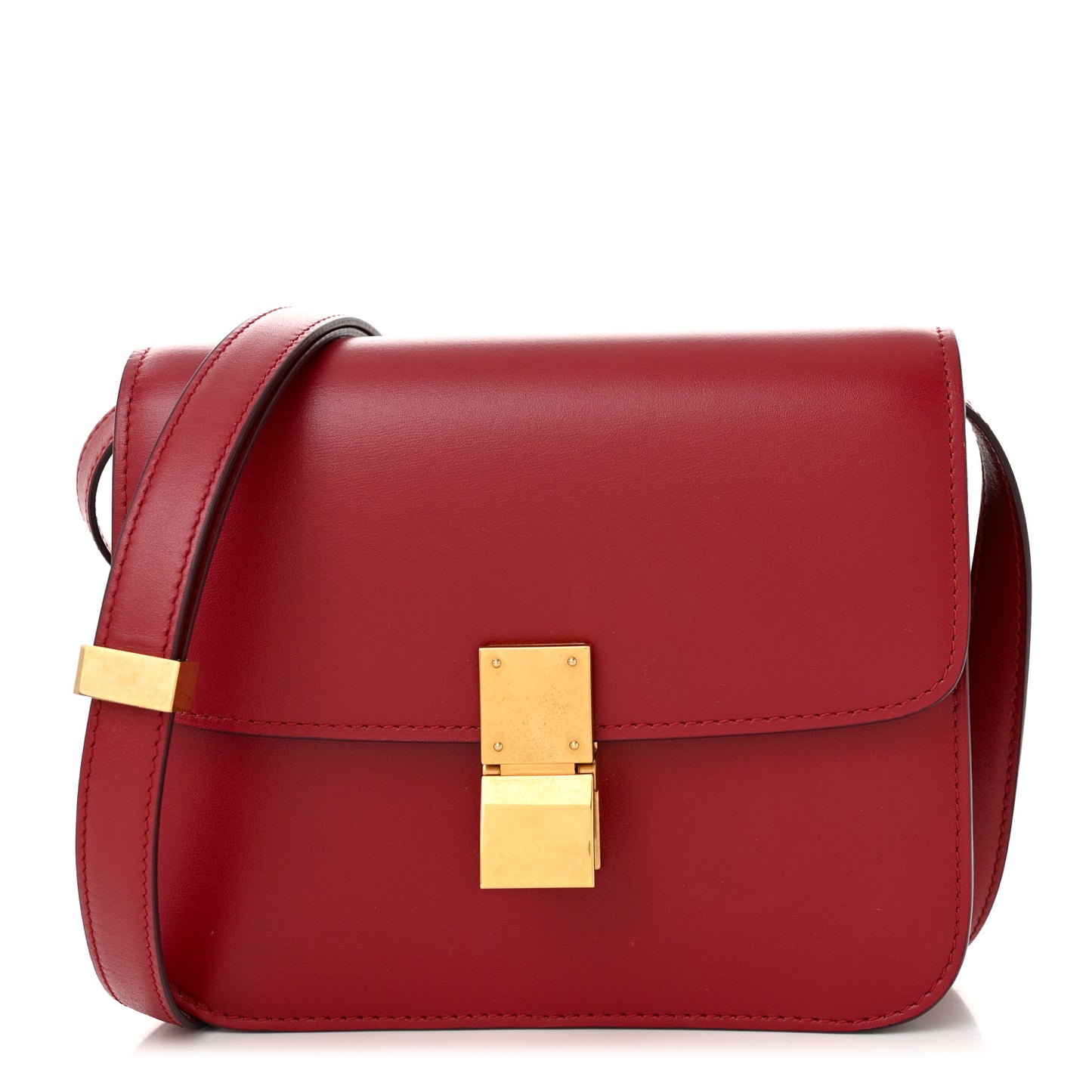 Box Calfskin Teen Classic Box Flap Bag Red