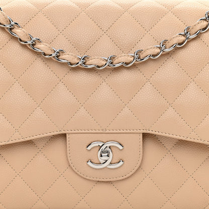 Chanel Caviar Quilted Jumbo Double Flap Beige Clair 8 of 10