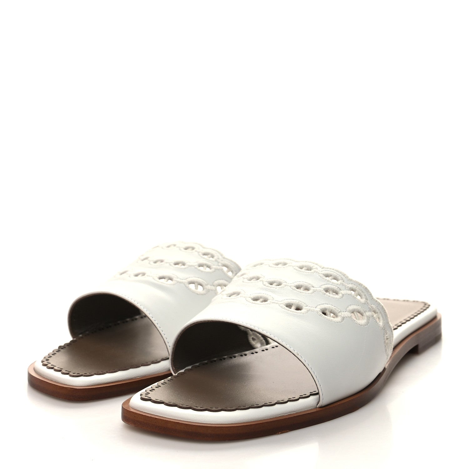 Hermes Calfskin Chaine d'Ancre Gaelle Sandals 39.5 White 3 of 8