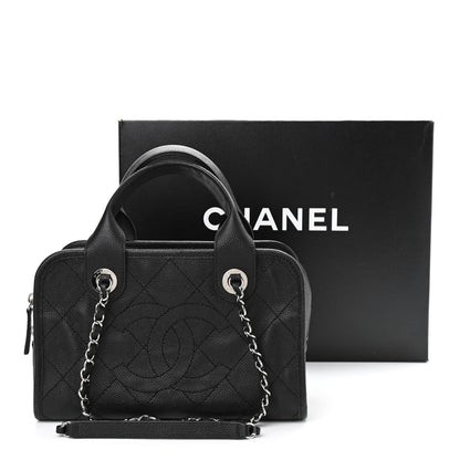 Chanel Caviar Quilted Small Deauville Bowling Bag Black 13 of 13