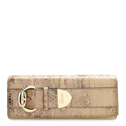 Gucci Snakeskin Romy Clutch Gold 1 of 7