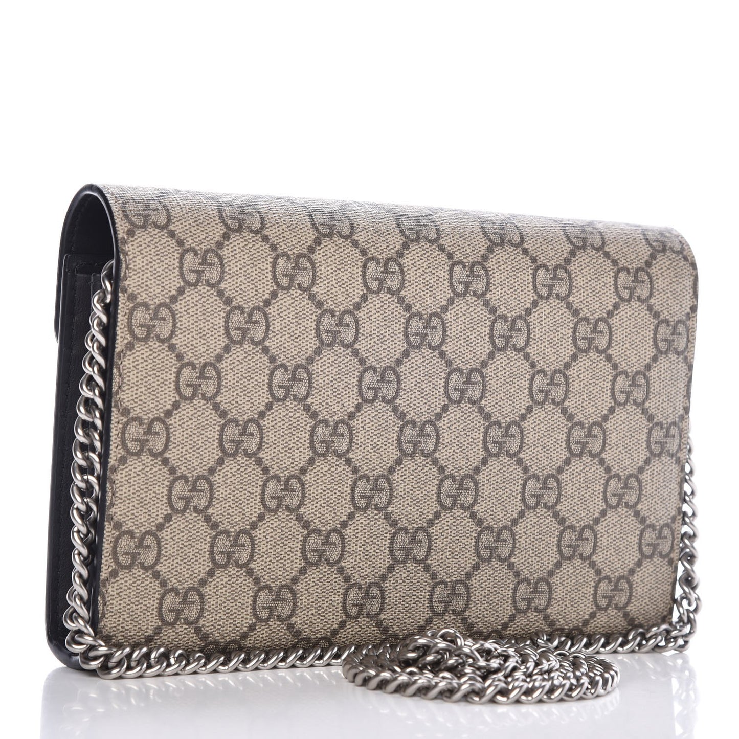 GG Supreme Monogram Mini Dionysus Chain Wallet Beige Black