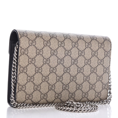 Gucci GG Supreme Monogram Mini Dionysus Chain Wallet Beige Black 3 of 7