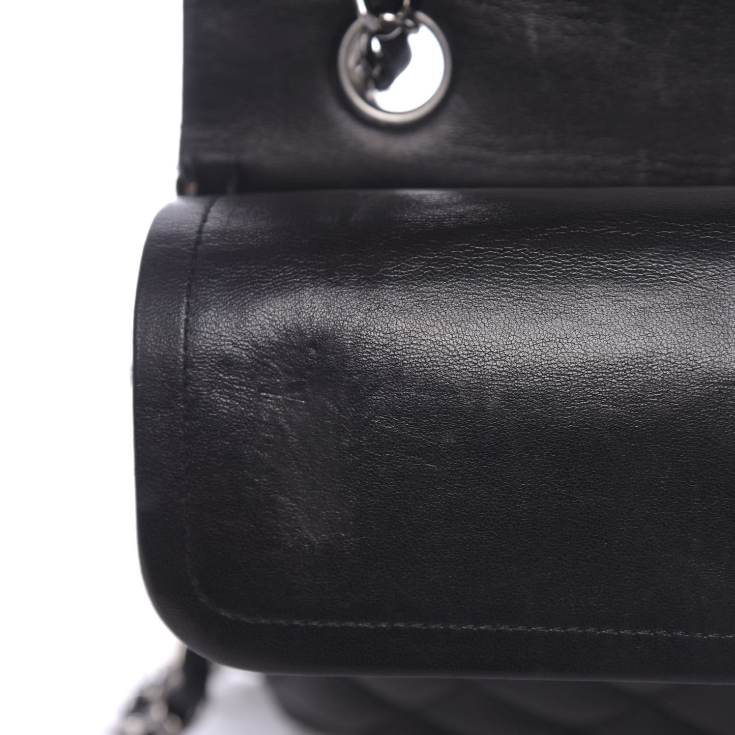 Lambskin Quilted Medium Double Flap Black