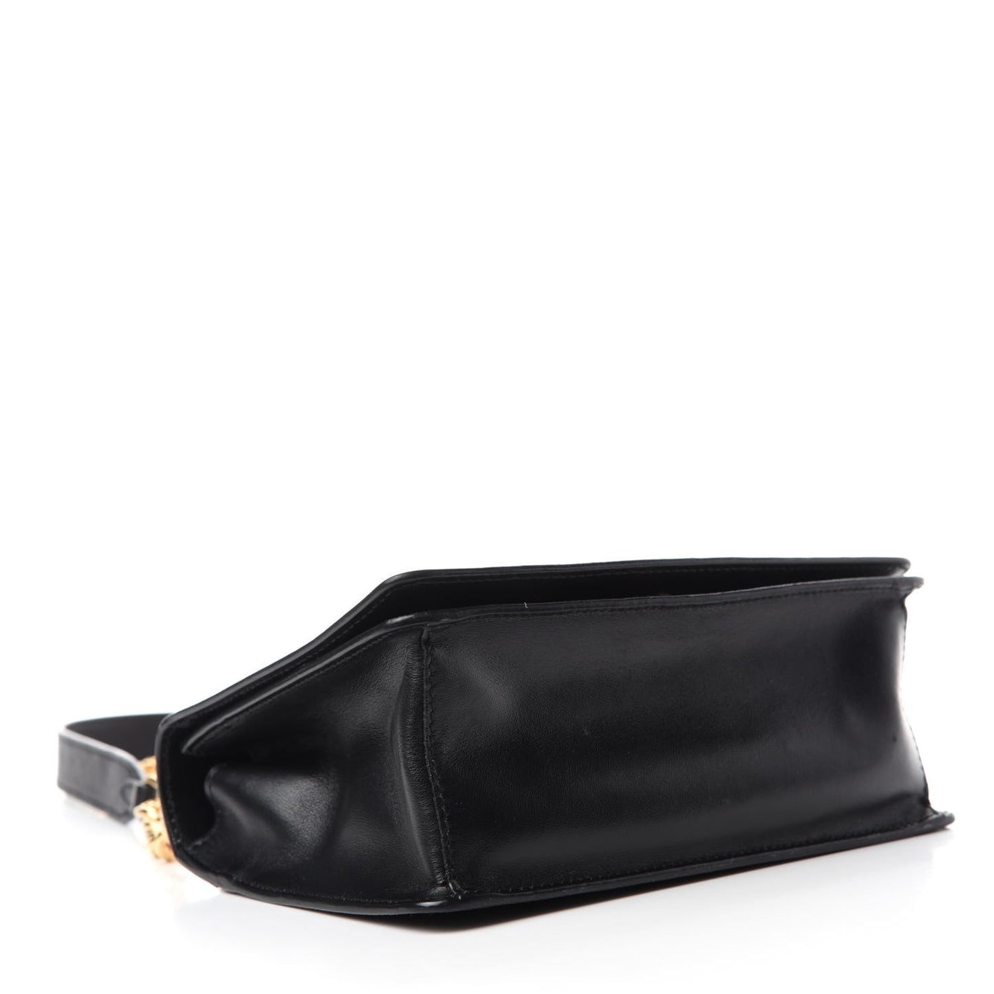 Saffiano Soft Calfskin Chain Crossbody Bag Black