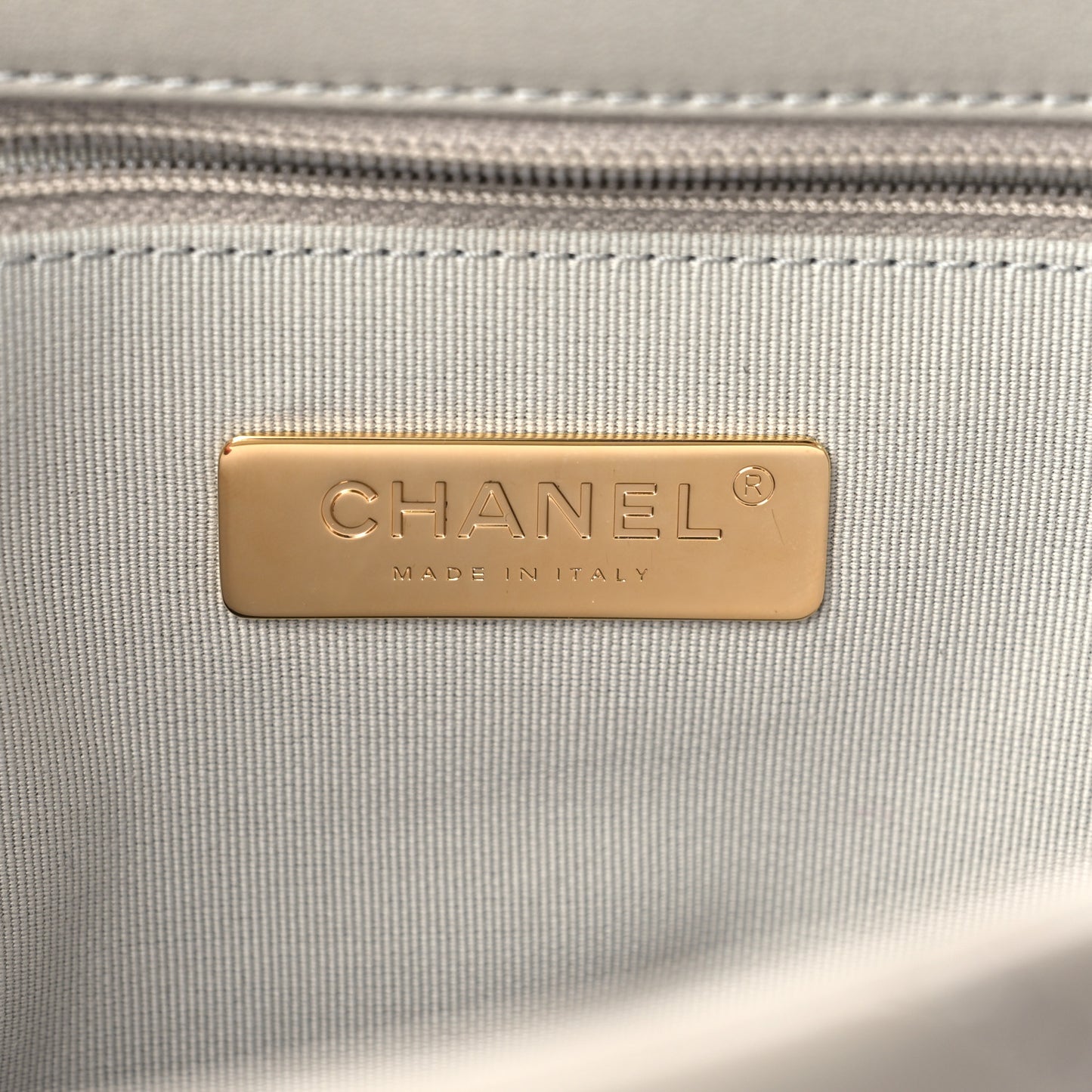 Goatskin Quilted Medium Chanel 19 Flap Grey