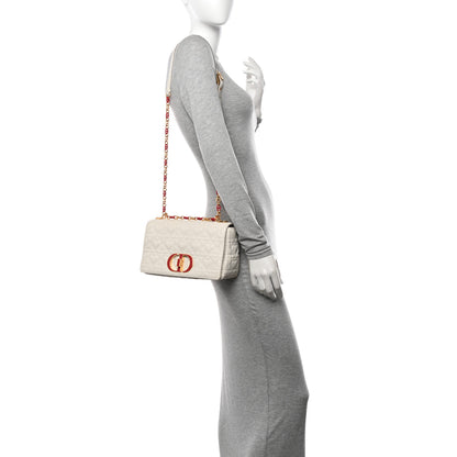 Christian Dior Calfskin Cannage Dioramour Medium Caro Bag Latte 2 of 10