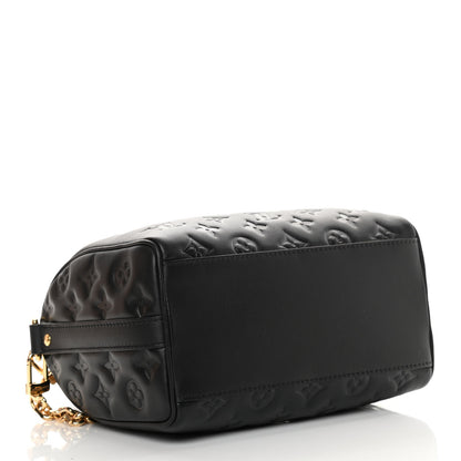 Louis Vuitton Lambskin Embossed Monogram Speedy 22 Bandouliere Black 4 of 10
