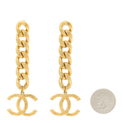 Chanel Metal CC Pick Drop Earrings Gold 2 of 5