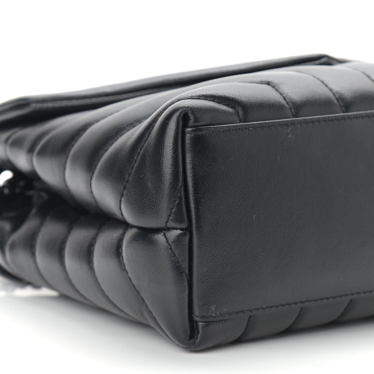 Calfskin Y Quilted Monogram Small Loulou Chain Satchel Black