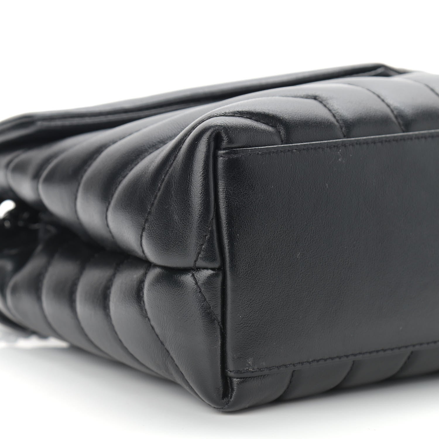 Saint Laurent Calfskin Y Quilted Monogram Small Loulou Chain Satchel Black 8 of 9