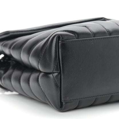 Saint Laurent Calfskin Y Quilted Monogram Small Loulou Chain Satchel Black 8 of 9