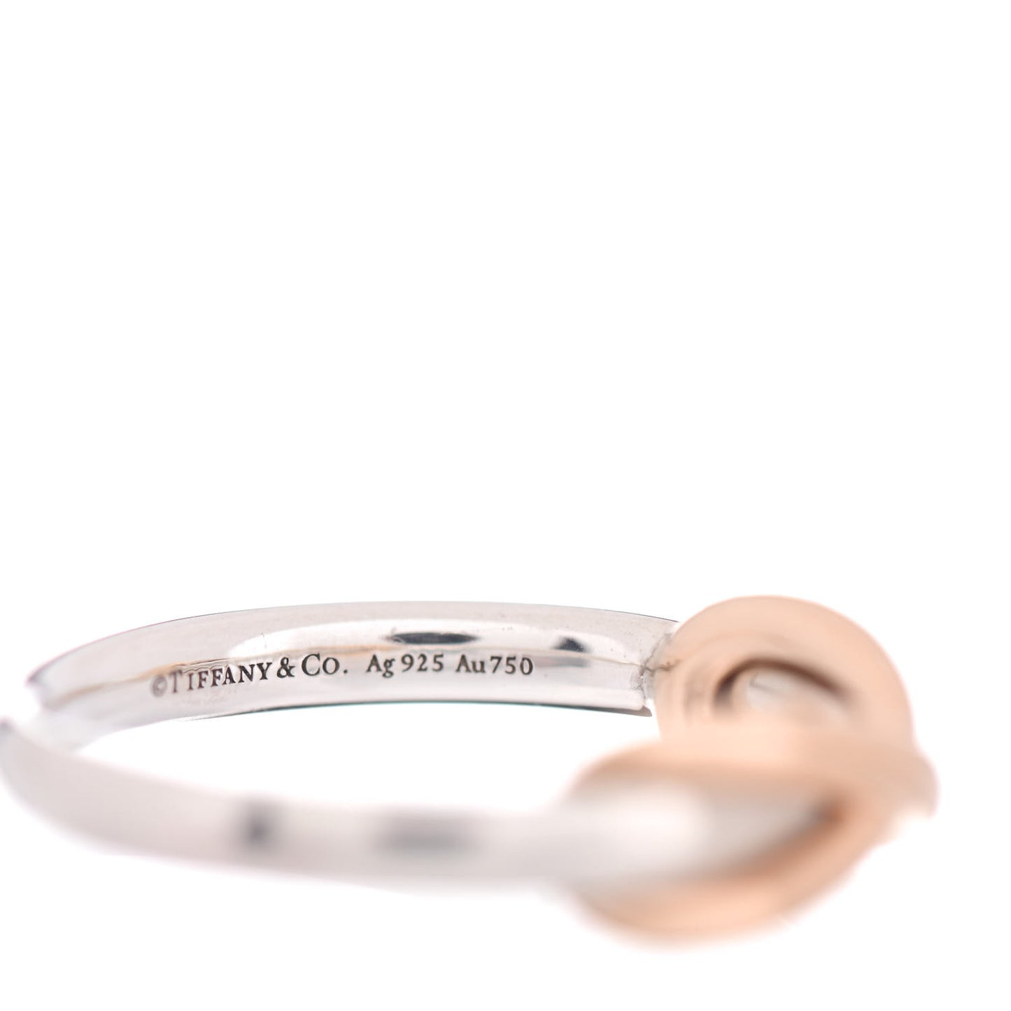 Sterling Silver 18K Rose Gold Infinity Ring 50 5.25
