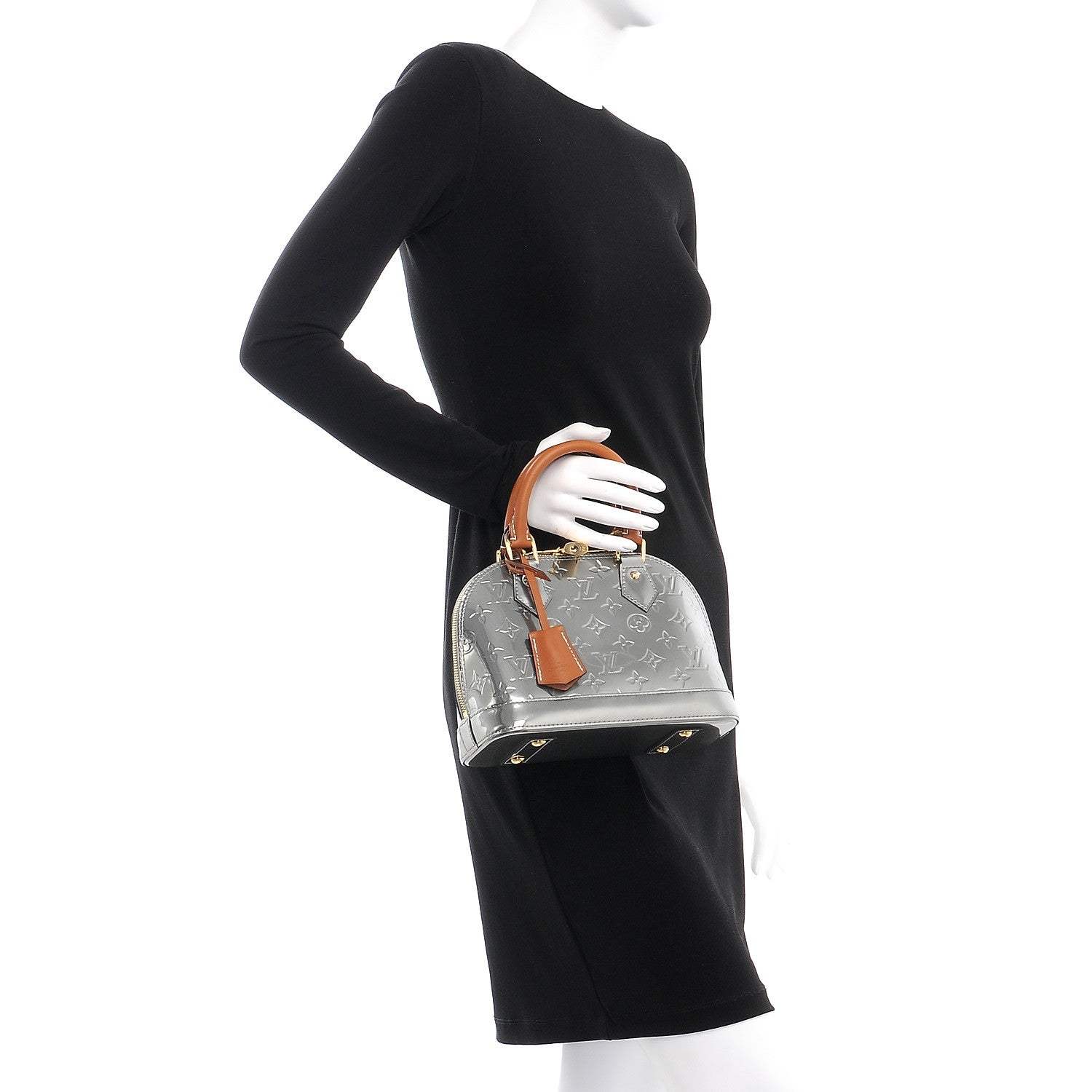 Louis Vuitton Vernis Alma BB Gris Metal 3 of 9