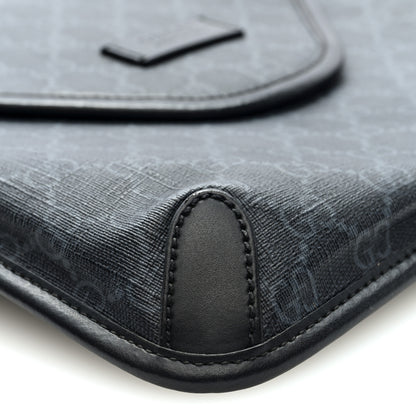 Gucci GG Supreme Monogram Web Medium Messenger Bag Black Grey 8 of 9