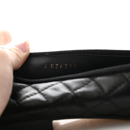 Chanel Quilted CC Cap Toe Ballerina Flats 37.5 Black 8 of 9